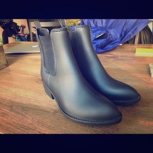 Jeffery Campbell Matte Black Rain Booties
